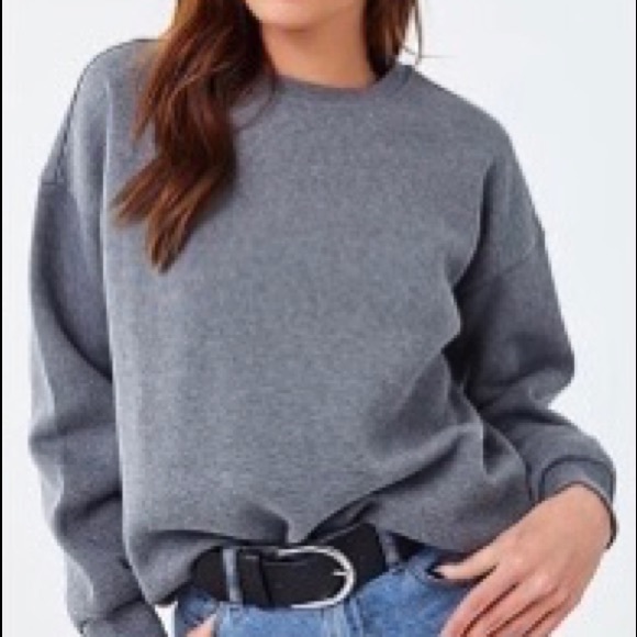 Forever 21 Sweaters - Gray Crew Neck Fleece Sweatshirt